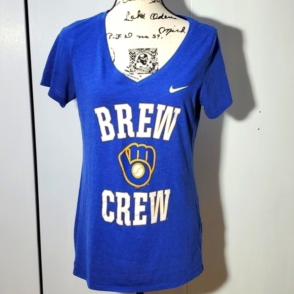 Nike- Brew Crew Blue Short Sleeve Shirt Sz.Large - Picture 1 of 3